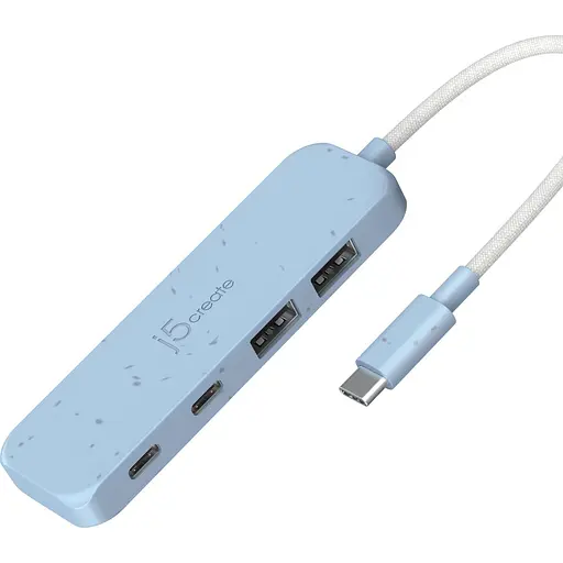 USB-хаб j5create JCH342EC-N USB-C на 2 USB-A/2 USB-C, голубой (JCH342EC-N) - фото 1