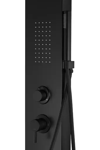 Душова панель Corsan Alto black LED A017MBLLED, Чорний матовий - фото 3