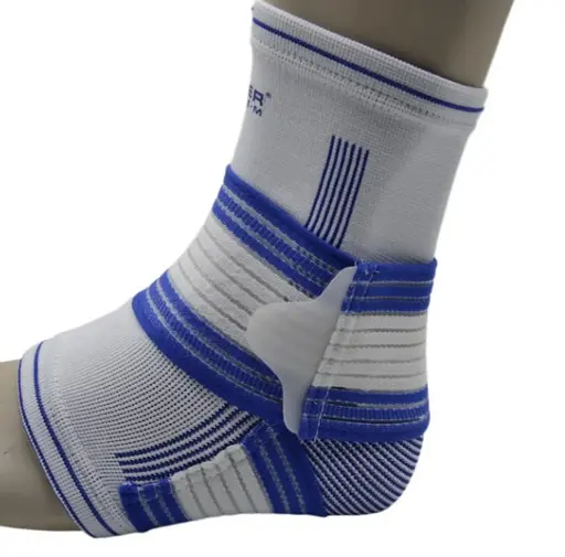 Бандажи для голеностопа Power System PS-6009 Ankle Support Pro Blue/White S/M (1 шт) (PS-6009_S/M_White-Blue) - фото 2