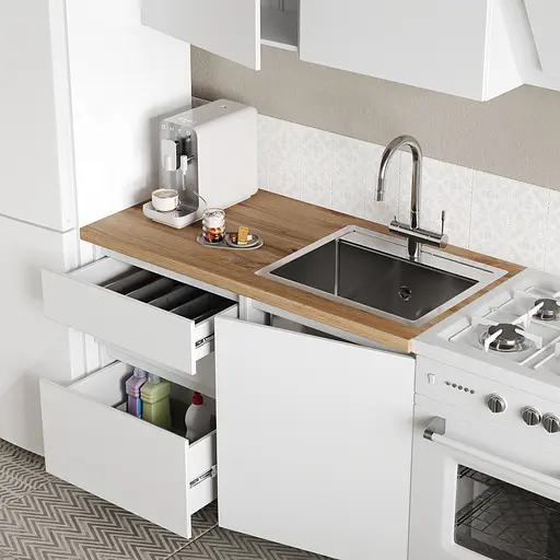 Кухня модульная MebelStar Нео 2 м Аляска белый (MBS-1805) - фото 4