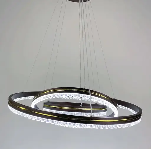 LED люстра цвета coffee на 3 кольца с золотистой полоской Line.F A 55060/3P CF+GD - фото 3