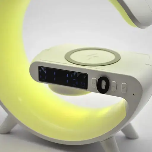 Светильник с беспроводной зарядкой телефона G63 LED Wireless Charging Speaker колонка ночник RGB-подсветка - фото 2