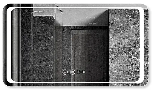 Дзеркало Dusel DE-M3031 75x100 з годинником і Bluetooth, Білий - фото 1