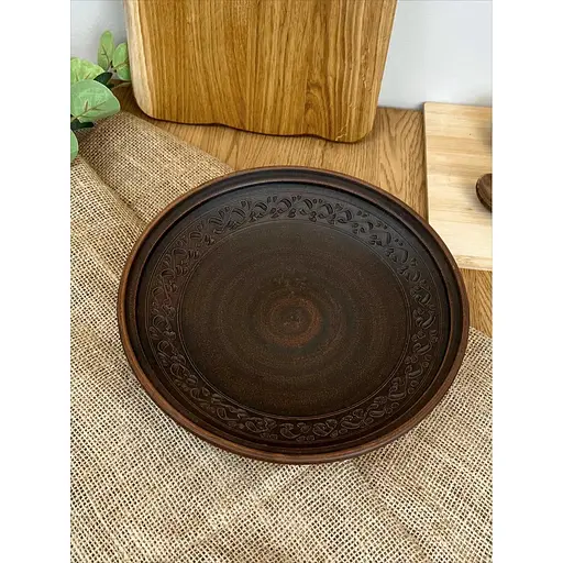 Фруктівниця 26 см керамічна (глиняна) різьблена Декор - фото 2