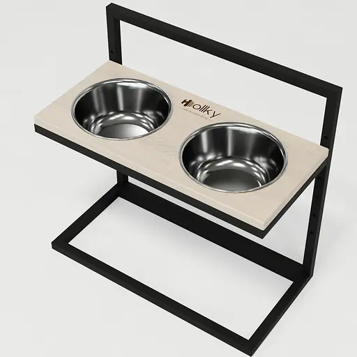 Hollky Flex L — регульовані миски на підставці для великих собак (2 × 1.8 л) - фото 2