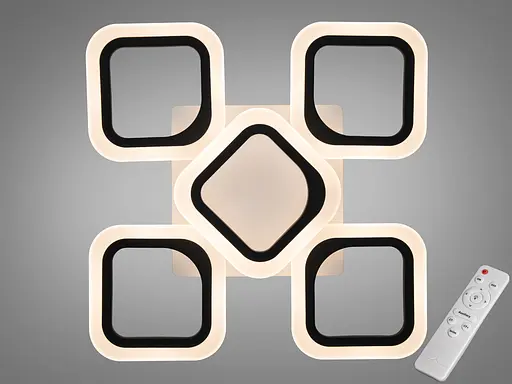 Сучасна стельова світлодіодна люстра в спальню з ІЧ пультом, 50 Вт - фото 1