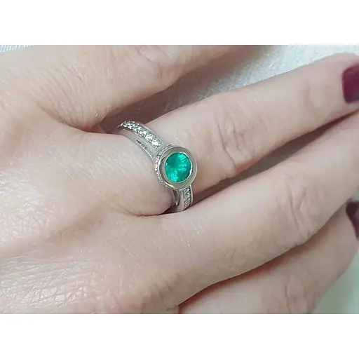 Золоте кільце Iris з діамантами і смарагдом. 1КИ11361 18 - фото 2