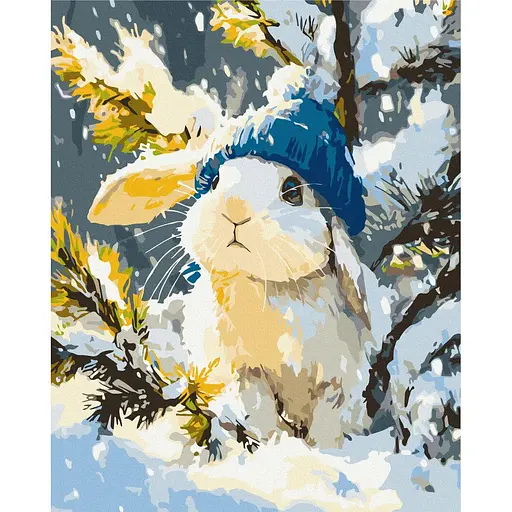 Картина по номерам на подрамнике Brushme Белый снежок с хвостиком