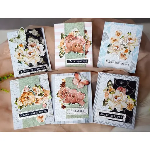 Набір для створення вітальних листівок "Where beauty lives" Fabrika Decoru FDGCK-047, 6 шт - фото 7