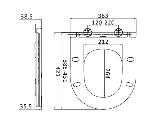 Сиденье для унитаза AM.PM Spirit v2.0 Slim Soft Close C707857WH - фото 2