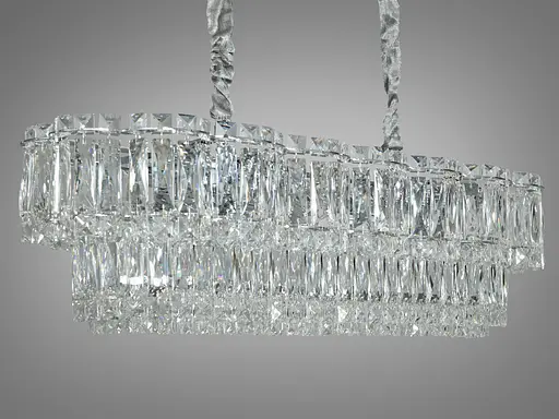 Шедевральная хрустальная люстра овальной формы на 10 ламп, хром. - фото 3