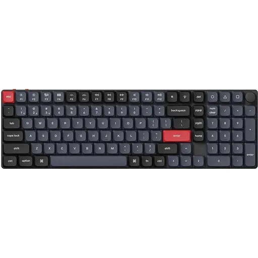 Keychron Клавіатура механічна K17 Pro 100Key, Gateron MX 2.0 Red, WL/BT/USB-A, QMK, White Led, чорний в центрі - фото 2