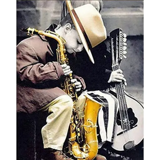 Алмазна мозаїка Музикант з дитинства Strateg HEG86036 30х40 см - фото 1