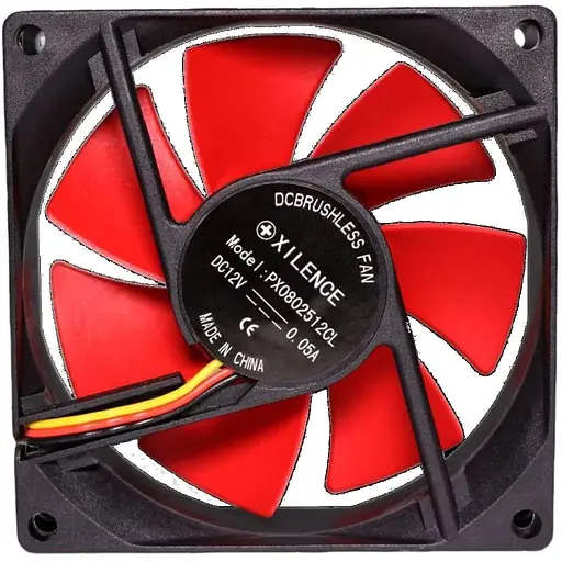 Вентилятор 80 мм Xilence XF037 гідродинамічний підшипник 80x80x25 мм чорно червоний - фото 1