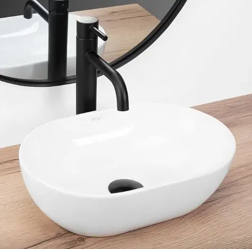 Умивальник Rea Amelia mini white накладний REA-U3322, Білий - фото 2