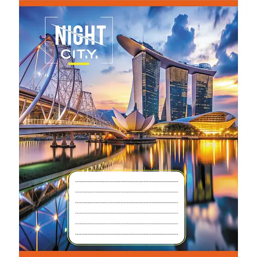 Зошит учнівський "Нічне місто" Leader 036-570182K-5 в клітинку, 36 аркушів - фото 1
