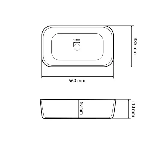 Умивальник VBI Vestone 55 білий накладний VBI-017001, Білий - фото 2