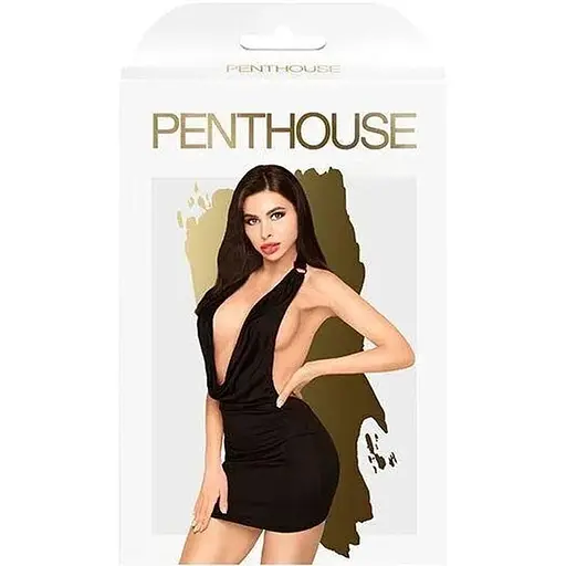 Міні-сукня Penthouse Heart Rob Black хомут, глибоке декольте, мініатюрні стрінги L/XL