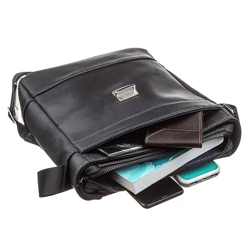 Чоловіча шкіряна сумка SHVIGEL 24х28х7 см sum0012476 - фото 3