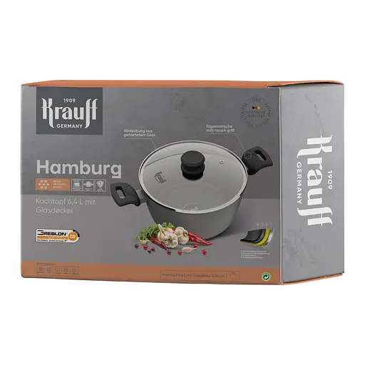 Кастрюля Krauff Hamburg со стеклянной крышкой 6.4 л (25-45-255) - фото 2