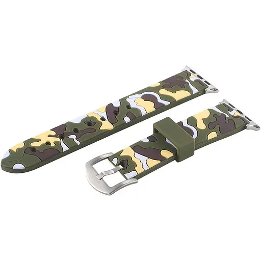 Ремешок Creasted для часов Apple Watch 42 мм 44 мм силиконовый с пряжкой, Camouflage with yellow