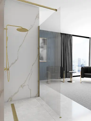 Душова стінка Rea Aero 100 intimo brushed gold REA-K4126, матовий, золотий - фото 5