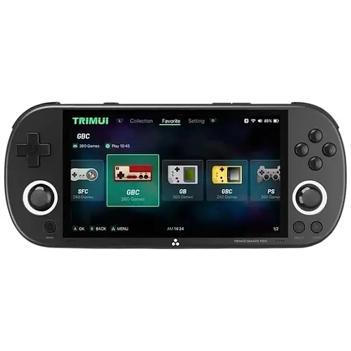 Игровая приставка Trimui Smart Pro TG5040 портативная 4.96" 12 эмуляторов от NES до PS1 microSD 64Gb карта в комплекте 5000 mAh black