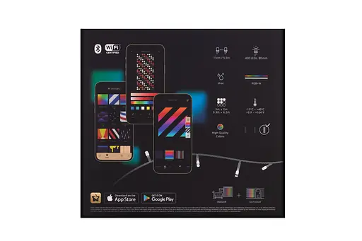 Twinkly Гірлянда Smart LED Twinkly Curtain RGBW 400, Gen II, IP44, 1.45 х 2.1м, кабель прозорий - фото 5