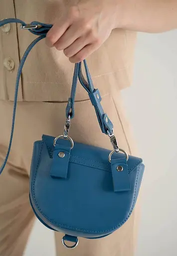 Женская кожаная сумка Ruby S ярко-синяя - фото 6