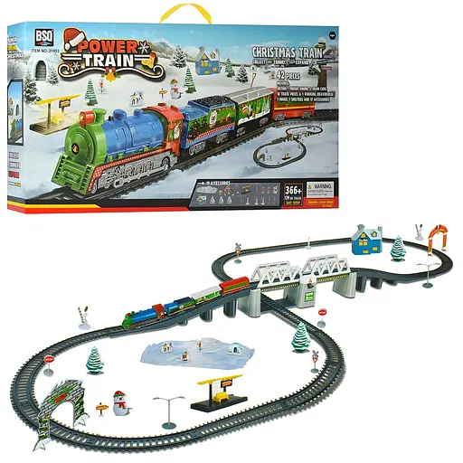 Новогодняя детская железная дорога Baby Toys Power Train на 42 детали (21812) - фото 3