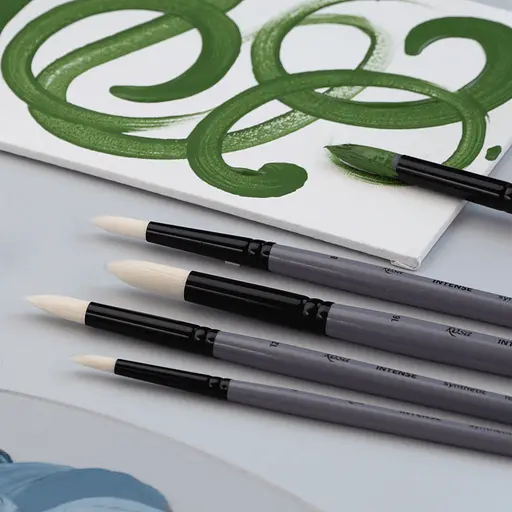 Кисть синтетика круглая заостренная INTENSE 1668SR №000 длинная ручка Rosa - фото 6