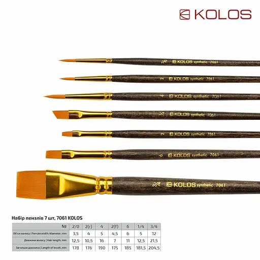 Набір пензлів Kolos 7061 - фото 3