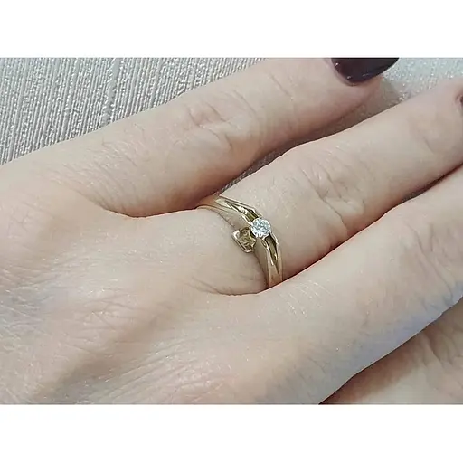 Золоте кільце Гаразд з діамантом. 302399 - фото 2