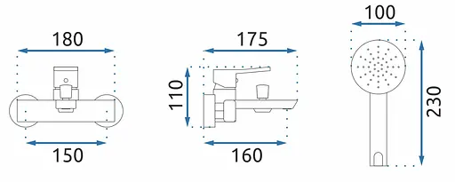 Смеситель для ванны Rea Rusel настенный gold REA-B2034 Золотой - фото 6