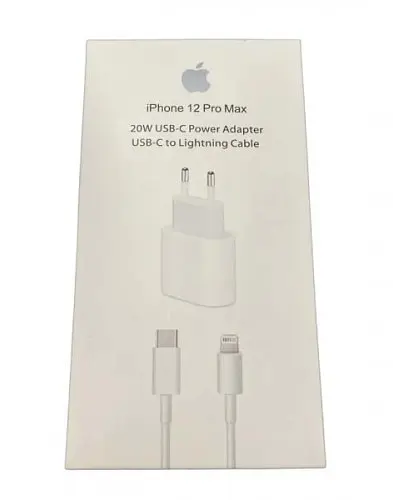 Мережевий зарядний пристрій 2-в-1 Apple Power-Delivery Adapter (+ PD кабель) 1*PDout 20W PD2.0 BarCode/Original Box - фото 1