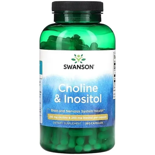 Холін та інозитол Swanson Choline Inos 250 mg 250 caps (1086-100-89-8861758-20)