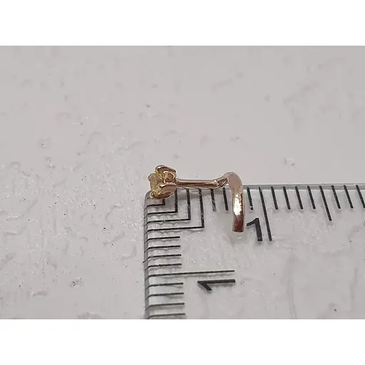 Золота сережка-пірсинг Dear в ніс Dear с фіанітом. 1018.2 Жовтий - фото 4