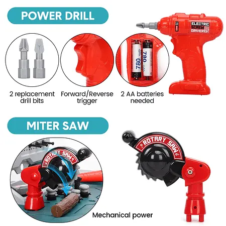 Майстерня Ramiz з інструментами для дітей DIY набір 2в1 синій 8028B - фото 4