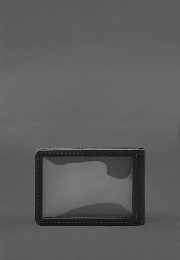 Кожаная обложка для удостоверения государственной государственной таможенной службы (ДМС) Черная - фото 4