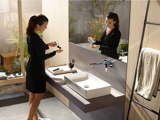 Змішувач Hansgrohe Metropol для раковини зі стіни 225 мм Brushed Black Chrome 32526340 Шліфований чорний хром - фото 3