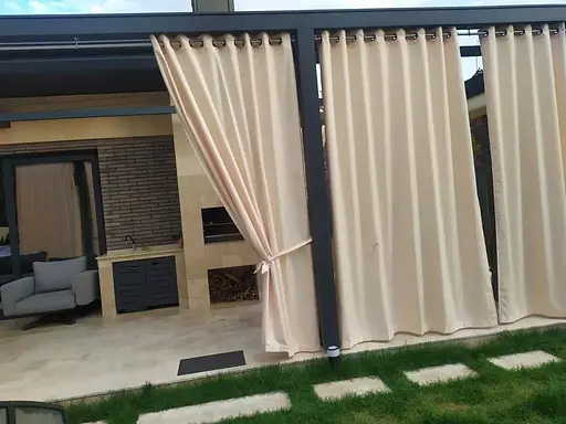 Штора уличная водонепроницаемая для беседки (2 х 1.45 м) Бежевый - фото 4