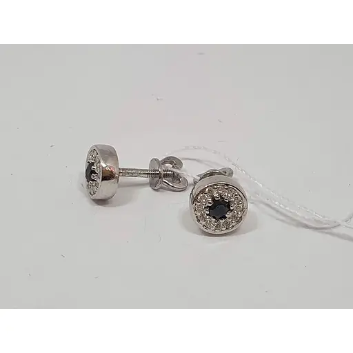 Срібні пуссети Vegas з фіанітами. 20206Р СИН - фото 3