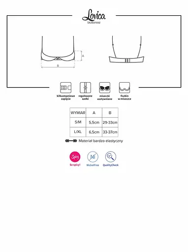 Відкритий бюстгальтер Obsessive Lovica L/XL червоний - фото 7
