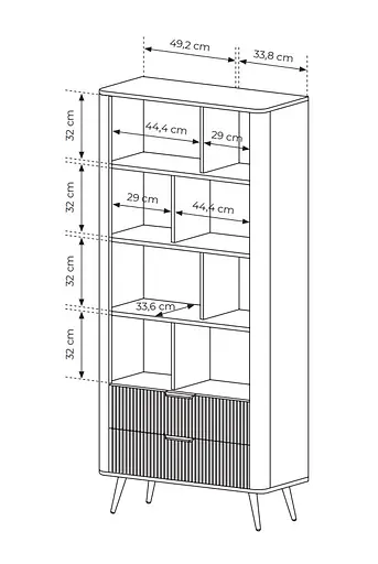 Стеллаж Perfect Home Ланте/Lante 2S с 2 ящиками и золотыми ножками Беж (PFH-091103) - фото 4
