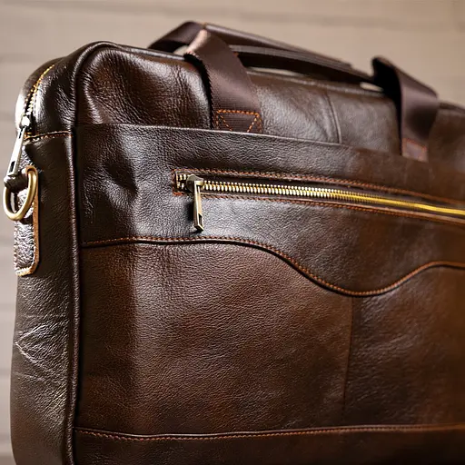 Чоловіча шкіряна сумка Vintage 40х29,5х7 см sum0012312 - фото 8