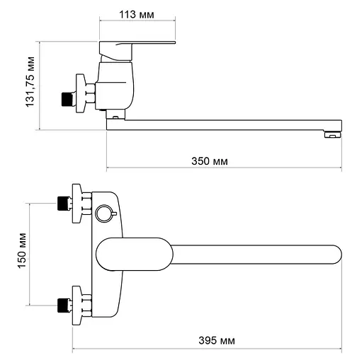 Змішувач для ванни Lidz Tani 0051 LDTAN0051CRM44961 - фото 8