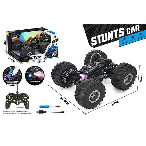 Машина на радиоуправлении, парогенерация, подсветка, большие резиновые шины, аккумулятор 7.4V, пульт 27 МНz, USB-кабель 35968-3A