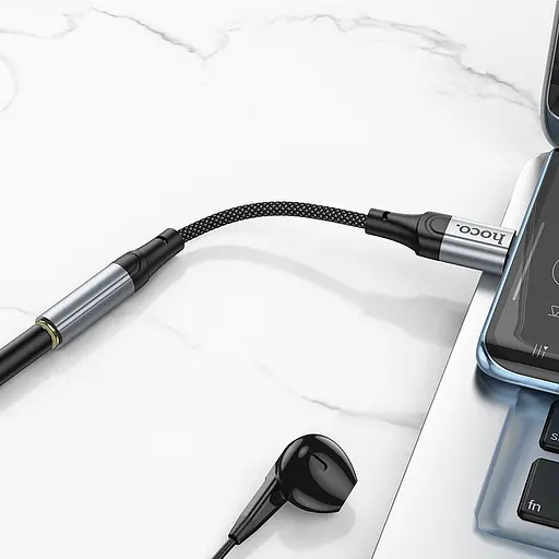 Адаптер перехідник Hoco LS36 Type-C to Jack 3.5F чорний - фото 2