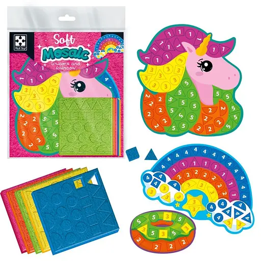 Набор для творчества с плюшевой мозаикой Vladi Toys Единорог и Радуга, VT4511-17