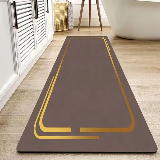 Суперпоглощающий Диатомитовый Коврик Aquarius для ванной и кухни 50 х 120 см Коричневый Мрамор